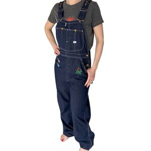 RARE Vintage ‘70s Lee Overalls Jeans Dungarees Carpenter Embroidered Made in USA